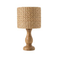 Wodex Natural Rattan Table Lamp with Solid Wood Base