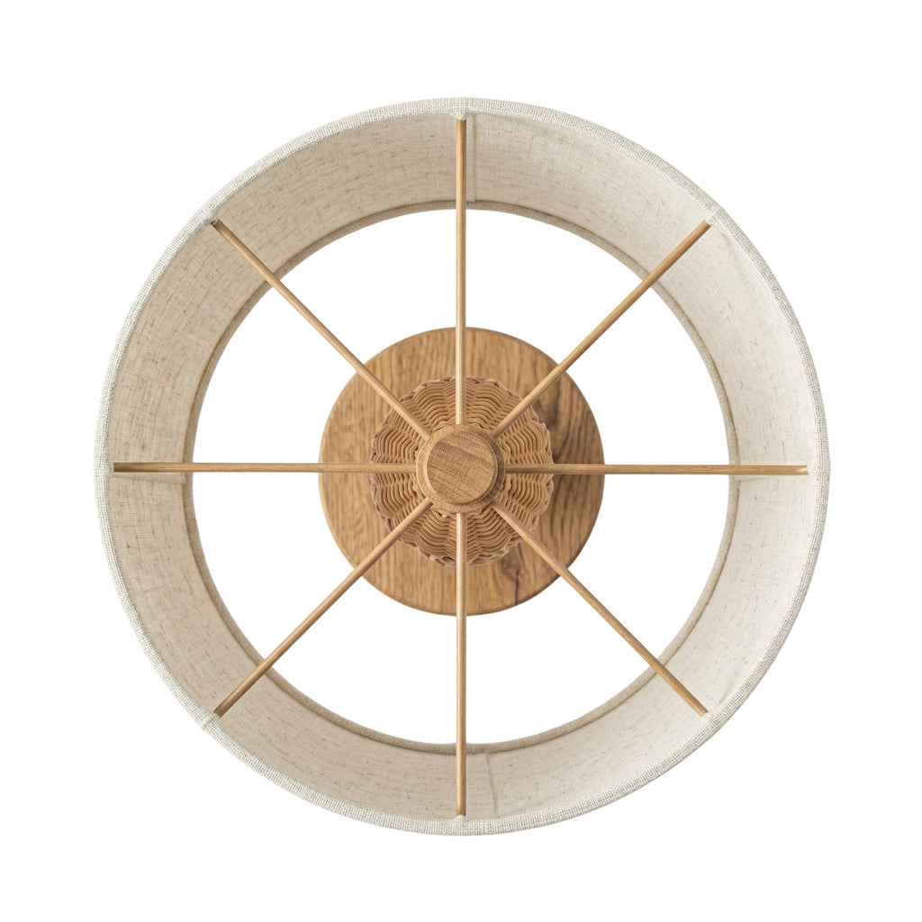 Wodex Braided Rattan Stem Table Lamp with Flat Wood Base
