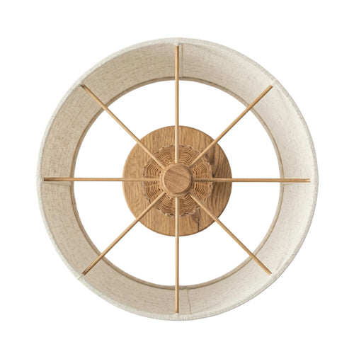 Wodex Braided Rattan Stem Table Lamp with Flat Wood Base